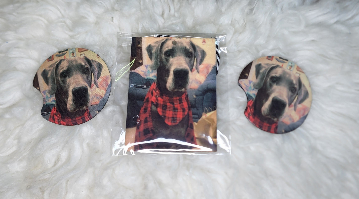 Car Air Freshener and Coaster Set