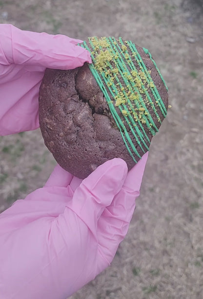 Dubai Pistachio Stuffed Double Chocolate Chip Cookies