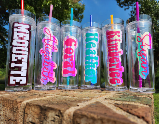 16 oz Clear Skinny Tumbler