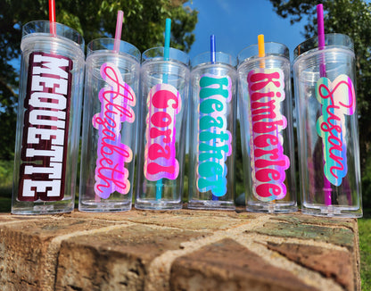 16 oz Clear Skinny Tumbler