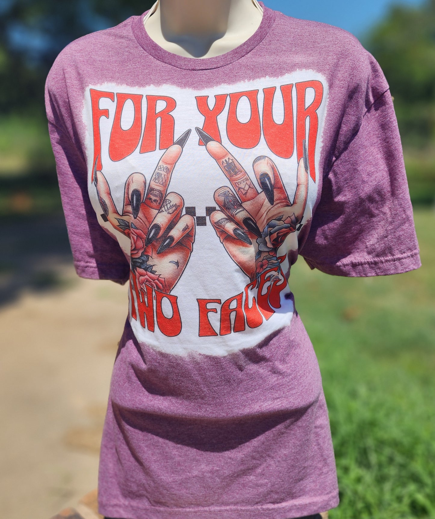 Sm-XL Bleached Two Faced T shirt